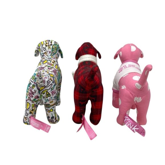 Lot of 3 Victoria's Secret PINK Small Dog Plush Collectible Colorful Fun - Picture 3 of 4